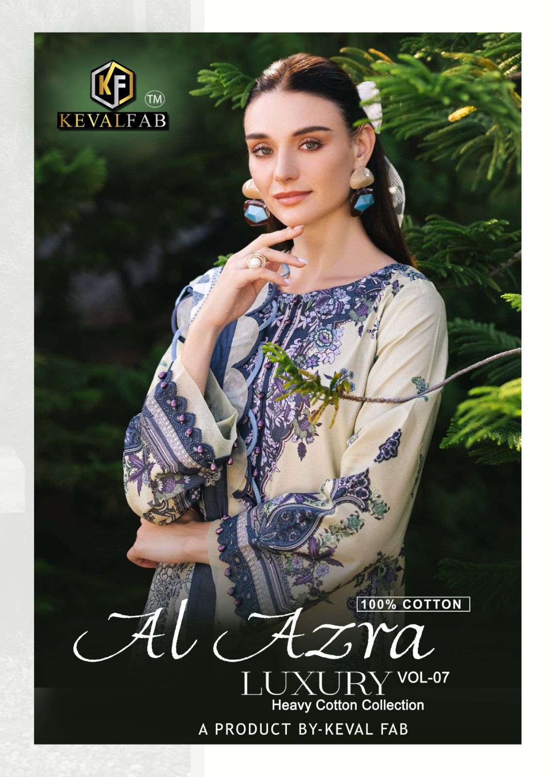 KEVAL FAB AL AZARA VOL-7 7001 TO 7006 SERIES HEAVY COTTON PRINT DRESSES-00062