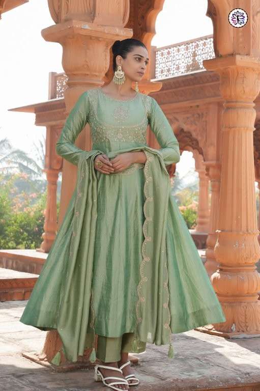 KF-5002 COLOUR BY ASLIWHOLESALE DESIGNER PURE VICHITRA SILK DRESSES-00096
