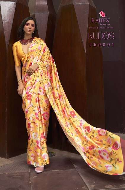 KUDOS BY RAJTEX 260001 TO 260009 SERIES PURE SATIN CREPE SAREES-00137