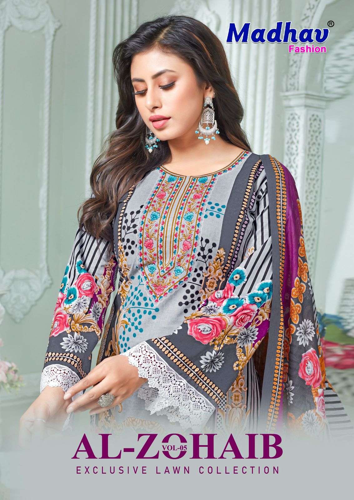 MADHAV FASHION AL-ZOHAIB VOL-05 3001 TO 3006 SERIES COTTON PRINT DRESSES-00201