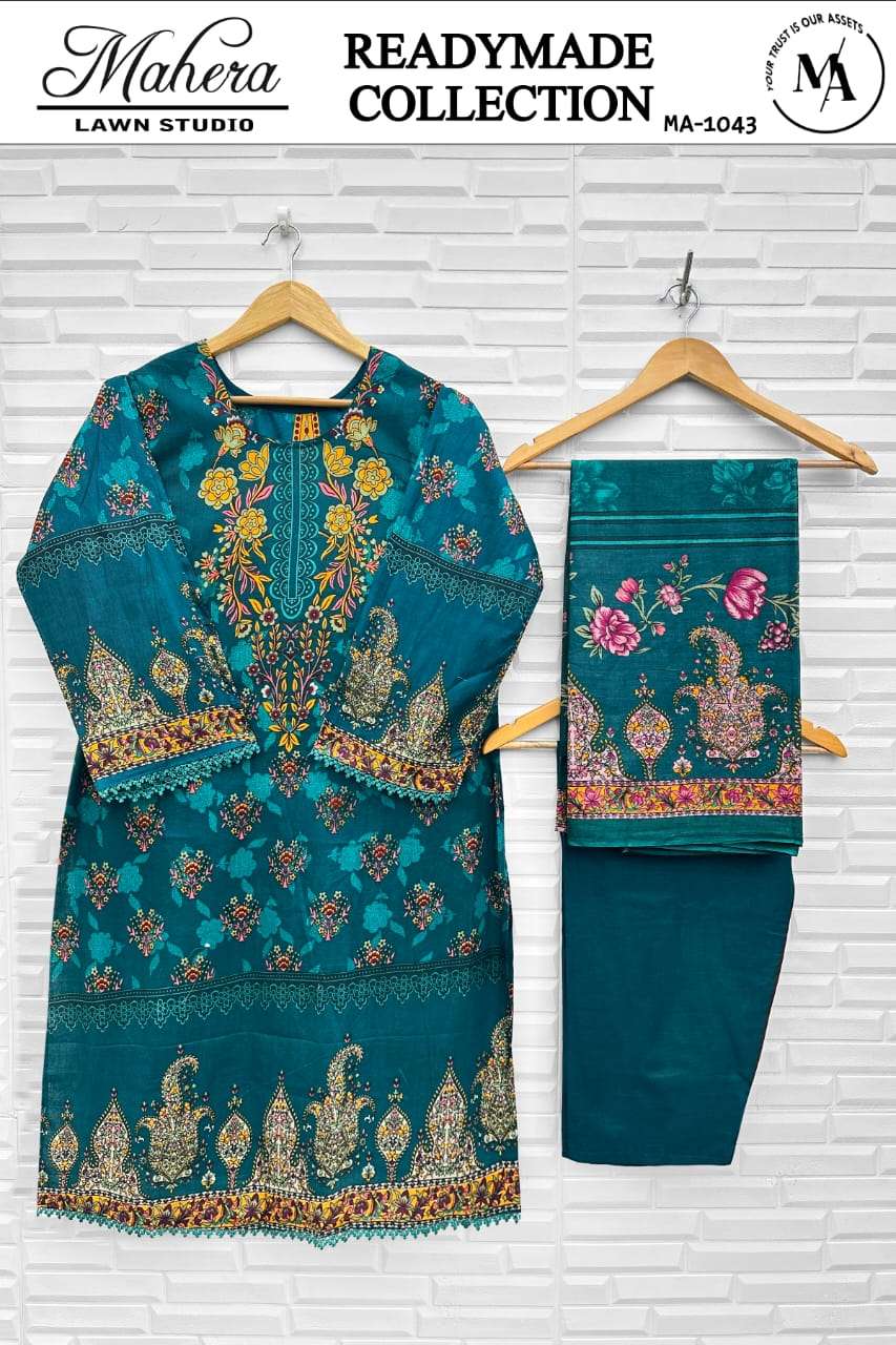 MAHERA LAWN STUDIO MA-1043 TO 1048 SERIES PURE LAWN COTTON EMBROIDERY PRINTED DRESSES-00245