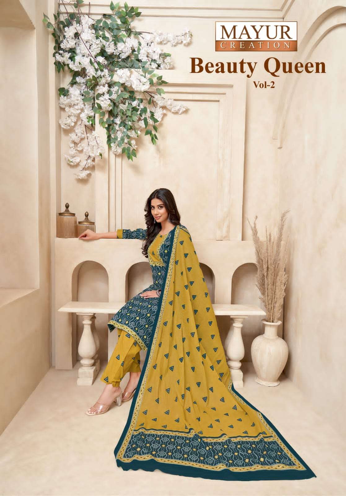 MAYUR CREATION BEAUTY QUEEN VOL-2  2001 TO 2010 SERIES PURE COTTON PRINTED DRESSES-00015