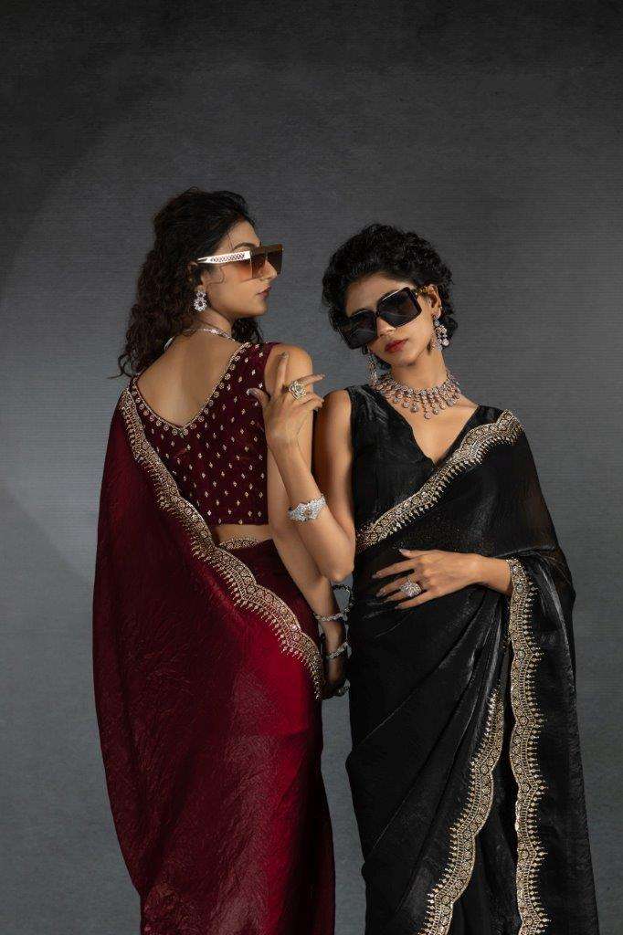 MEHAK 1050 NX BY MEHAK SAREES TWO TONE FANCY SATIN SILK WORK SAREES-00137