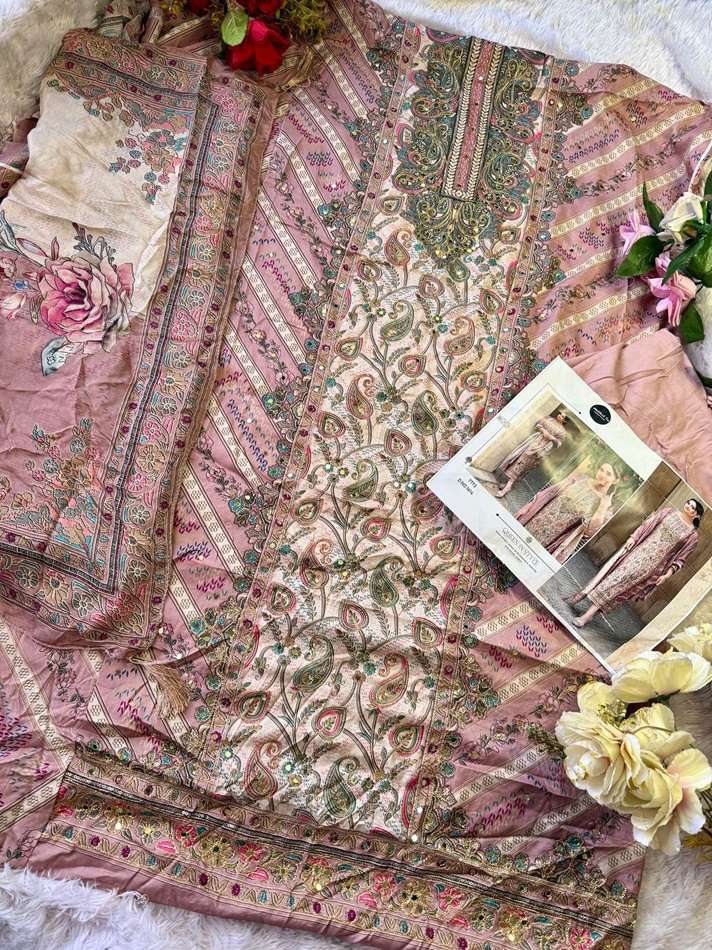 MEHBOOB TEX M-1614 NX HEAVY PURE VISCOSE MUSLIN HEAVY EMBROIDERED DRESSES-00071