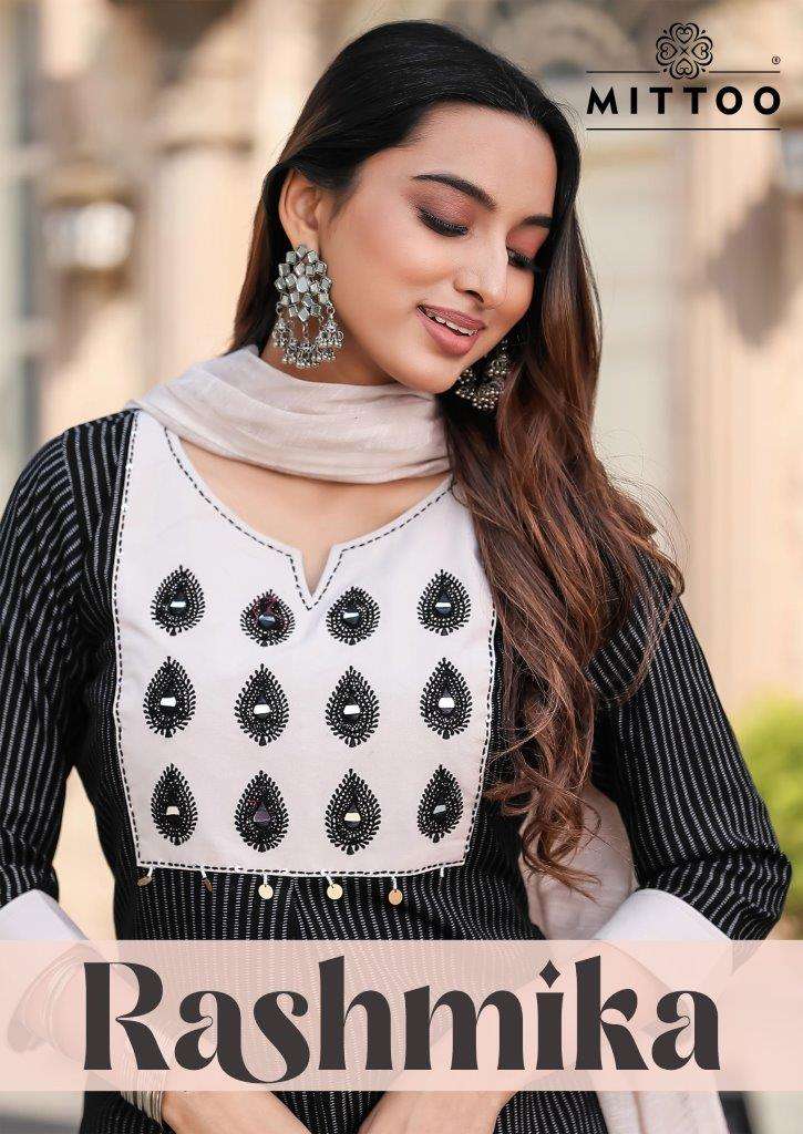 MITTOO RASHMIKA 1001 TO 1004 SERIES FANCY RAYON WEAVING DRESSES-00014