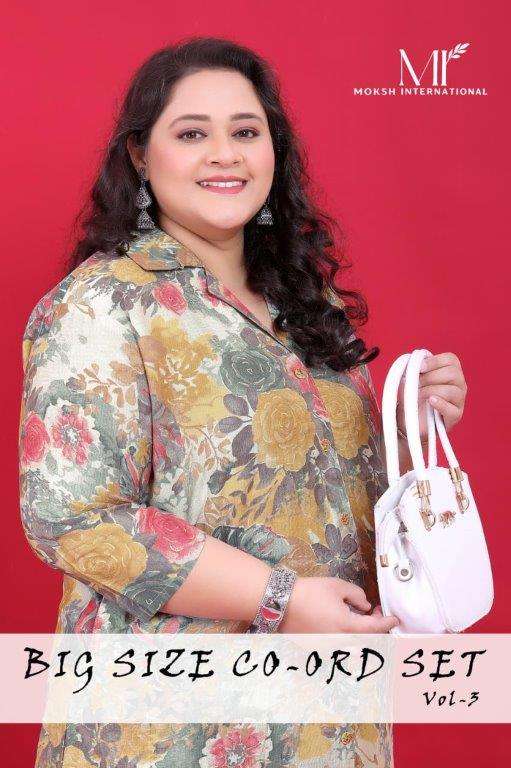 MOKSH INTERNATIONAL BIG SIZE CO-ORD SET VOL-03 8635 TO 8636 SERIES PURE COTTON PRINTED CO-ORD SET-00...