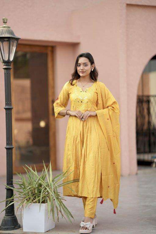 MONICA VOL-97 BY ASLIWHOLESALE DESIGNER PURE SOFT CHANDERI SILK EMBROIDERY DRESSES-00231