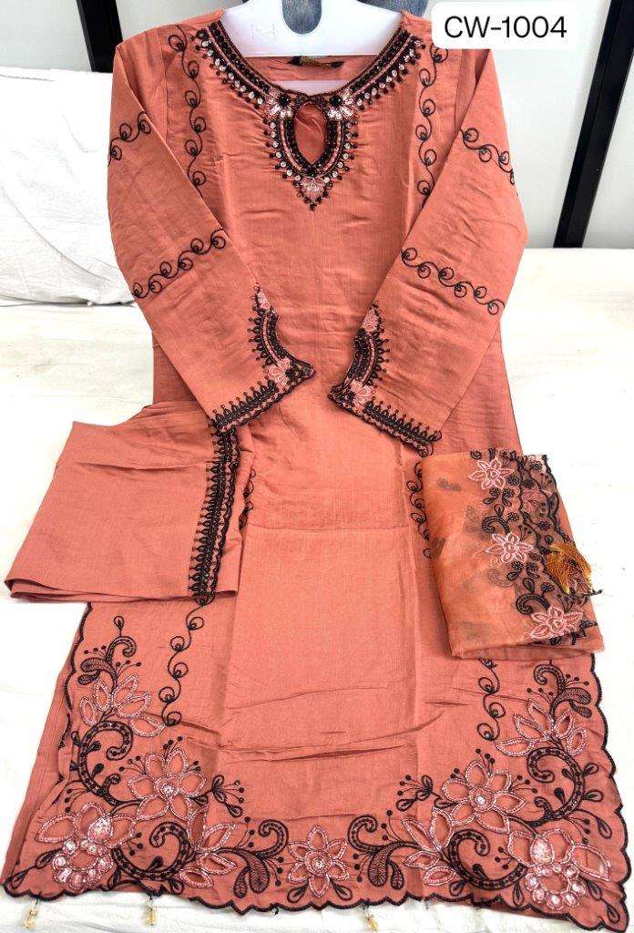 MUSHK CW-1004 NX DESIGNER HEAVY RAGGA ROMAN SILK HEAVY EMBROIDERED DRESSES-00011