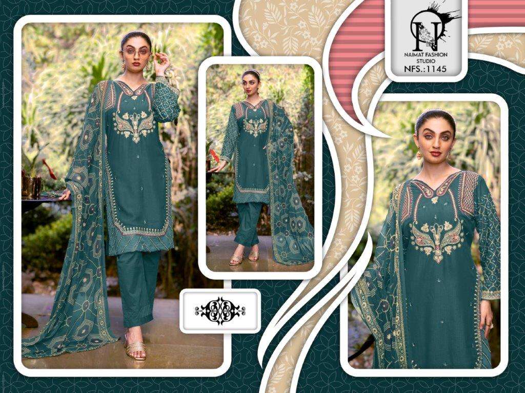 NAIMAT FASHION NFS-1145 PURE GEORGETTE EMBROIDERY DRESSES-00088
