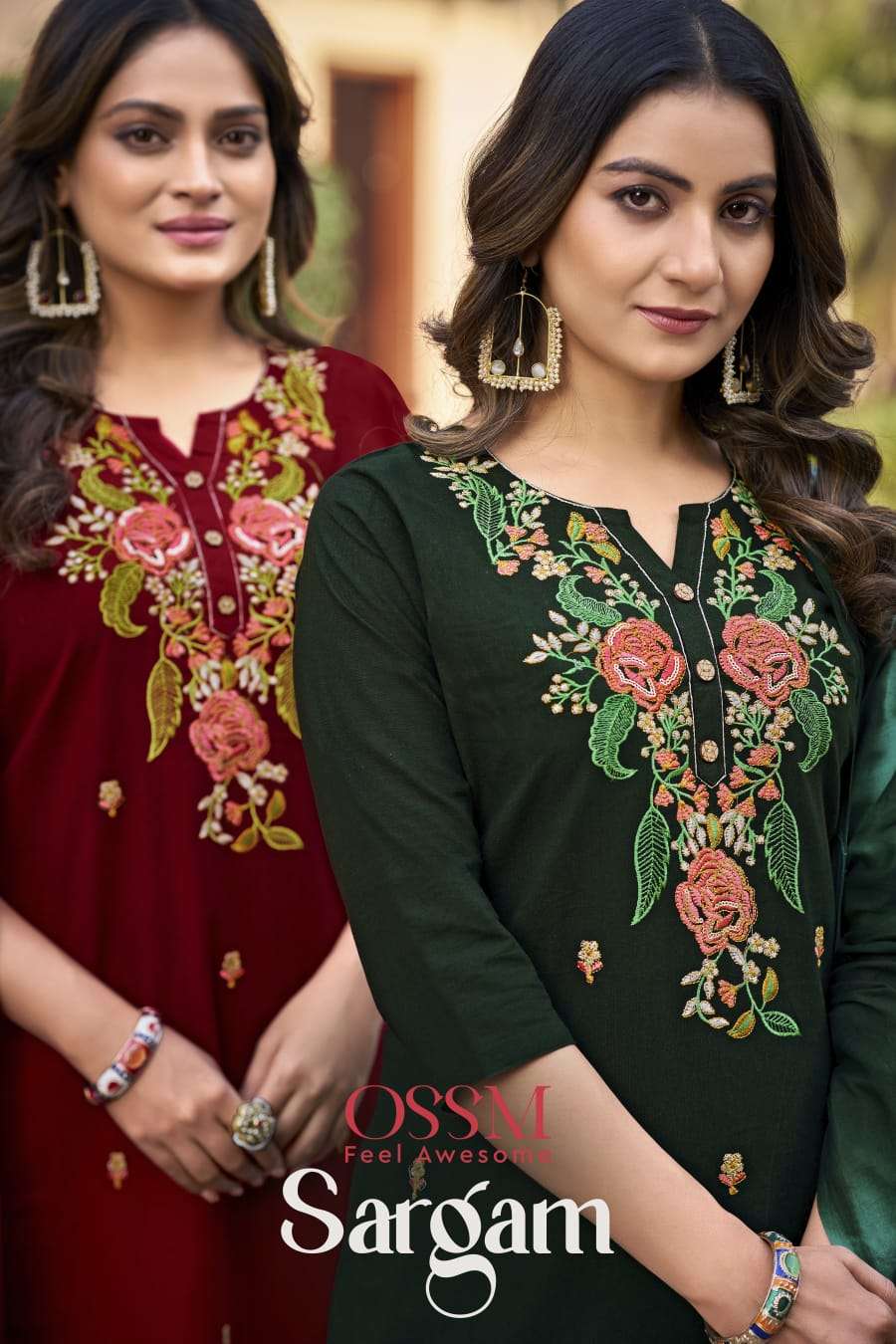 OSSM SARGAM 1001 TO 1006 SERIES COTTON FLEX PRINT STITCHED DRESSES-00140