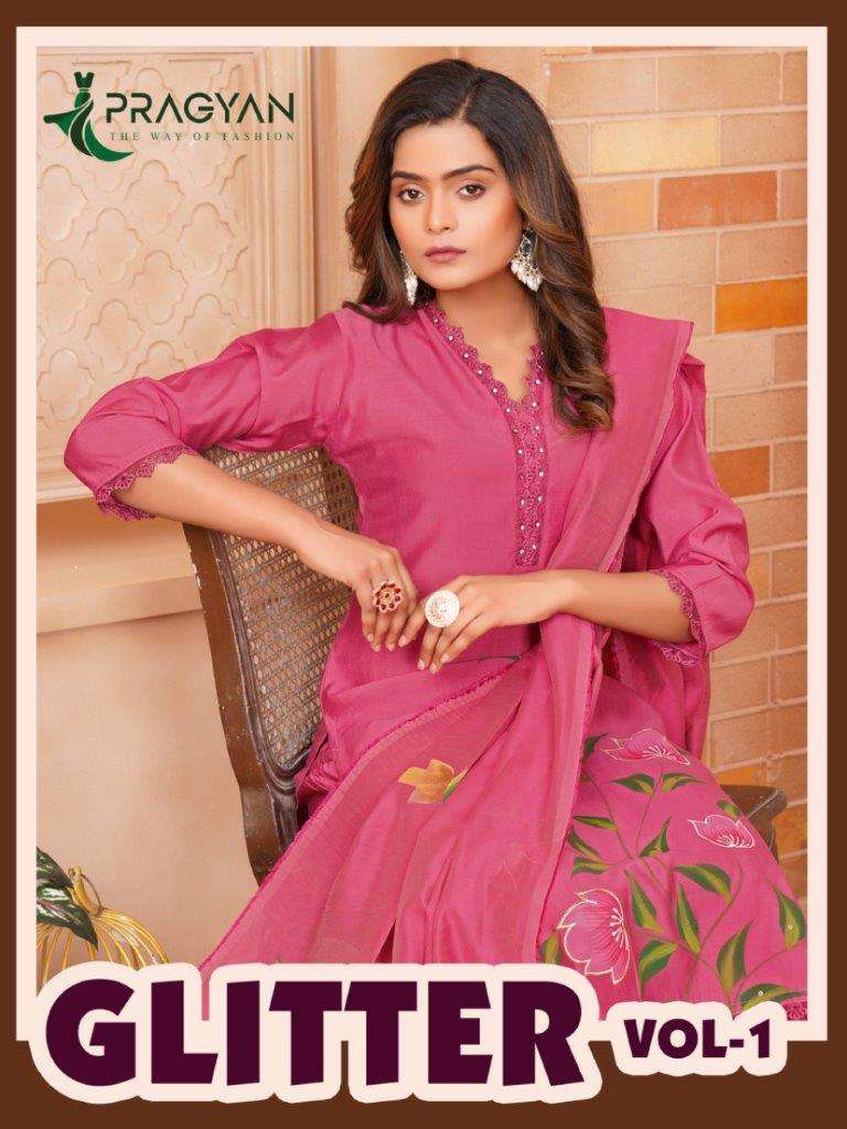 PRAGYAN ROHINI VOL-01 1001 TO 1006 DESIGNER FACNY ROMAN SILK PRINT DRESSES-00062