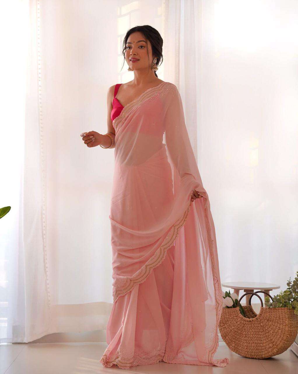 PREETI VOL-536 BY ASLIWHOLESALE DESIGNER PURE GEORGETTE EMBROIDERY SAREES-00253