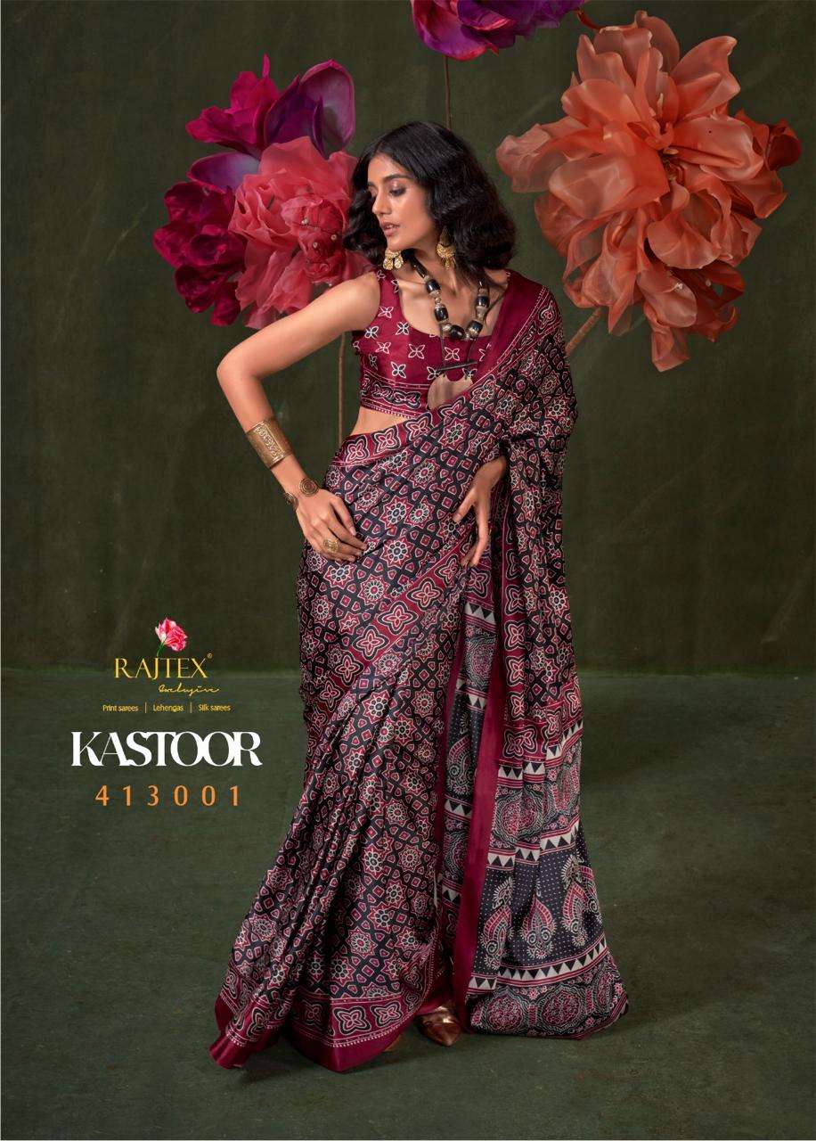 RAJTEX KASTOOR 413001 TO 413009 SERIES PURE SATIN PRINTED SAREES-00178