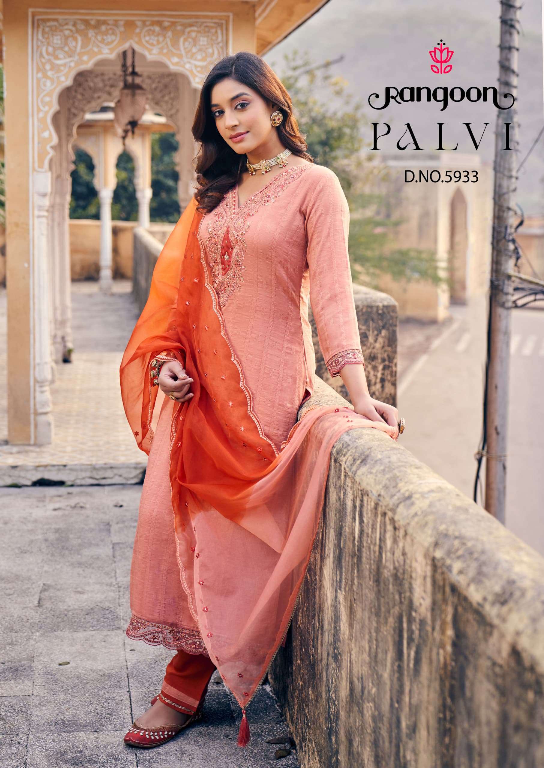 RANGOON PALVI 5931 TO 5934 SERIES HEAVY PURE VISCOSE WORK DRESSES-00062