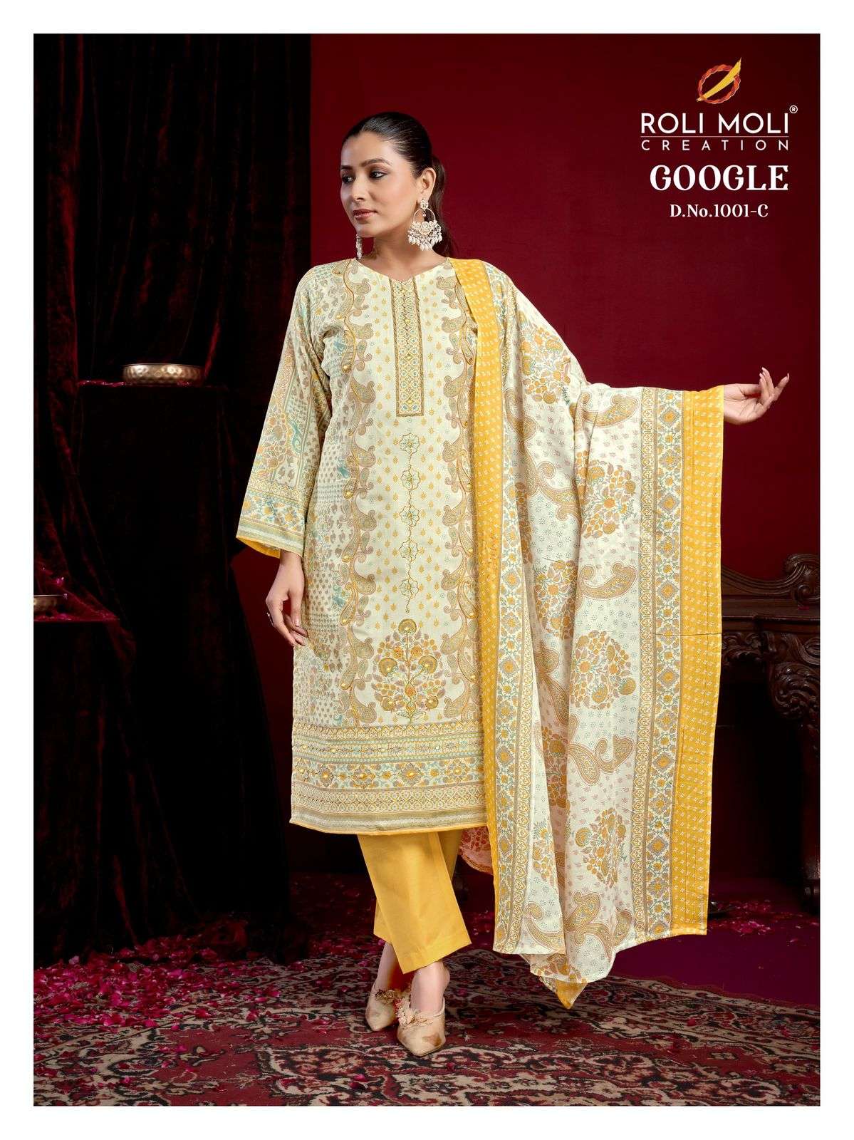 ROLI MOLI GOOGLE VOL-01 1001 TO 1004 SERIES SOFT CAMBRI COTTON PRINTED DRESSES-00062