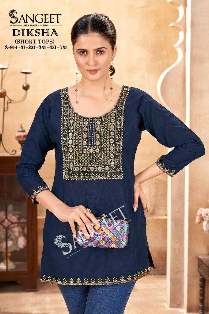 SANGEET DIKSHA VOL-1 1001 TO 1006 SERIES DESIGNER RAYON PATTERN TOPS-00062