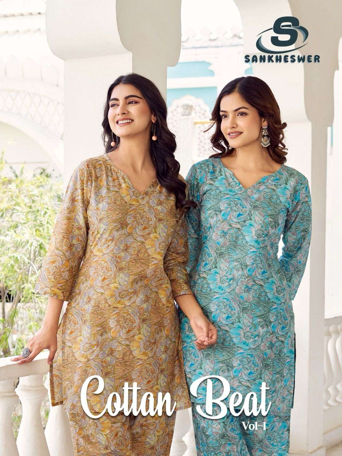 SANKHESWER COTTON BEAT VOL-1 1001 TO 1008 SERIES PURE COTTON PRINTED CO-ORD SET-00014