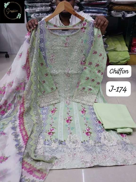 SAPPHIRE JAZMIN VOL-174 PURE LAWN COTTON PAKISTANI DRESSES-00272