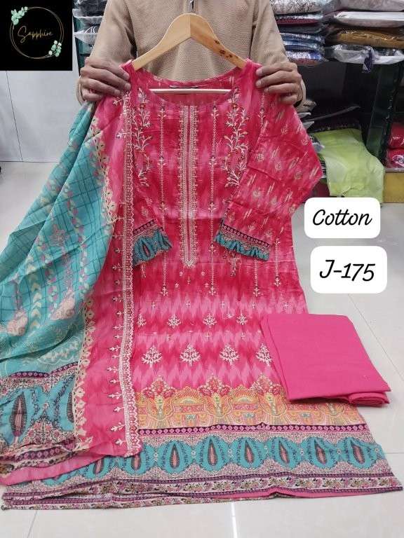 SAPPHIRE JAZMIN VOL-175 PURE LAWN COTTON PAKISTANI DRESSES-00272