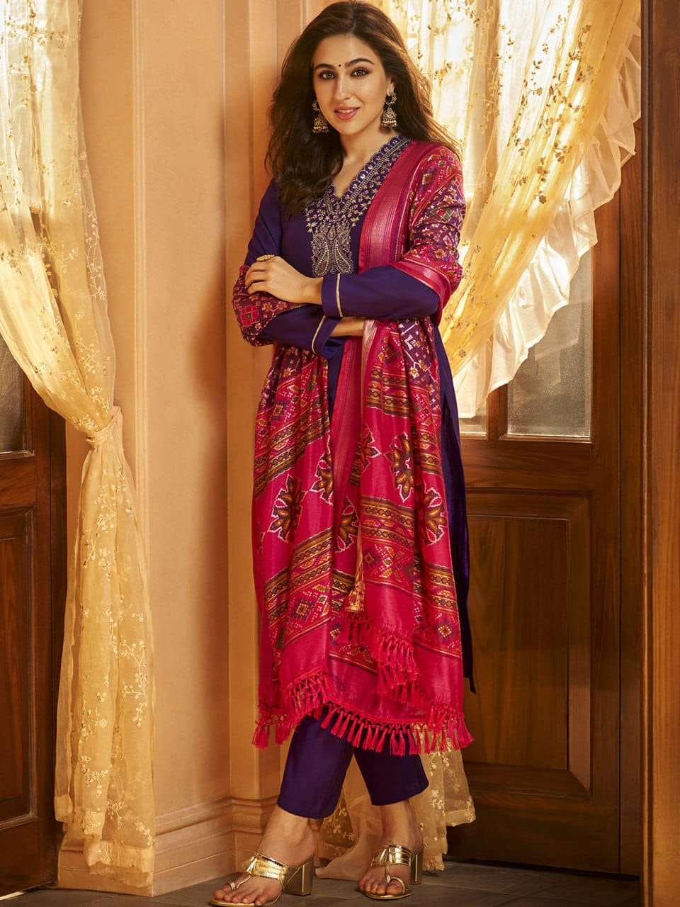 SARA BY ASLIWHOLESALE DESIGNER PURE COTTON PRINTED DRESSES-00265