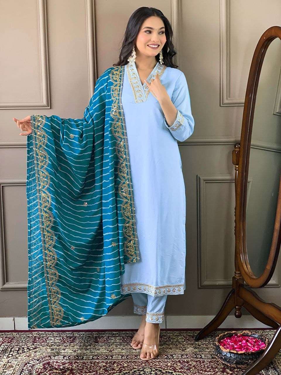 SC-450 COLOUR BY ASLIWHOLESALE DESIGNER PURE VICHITRA SILK DRESSES-00264