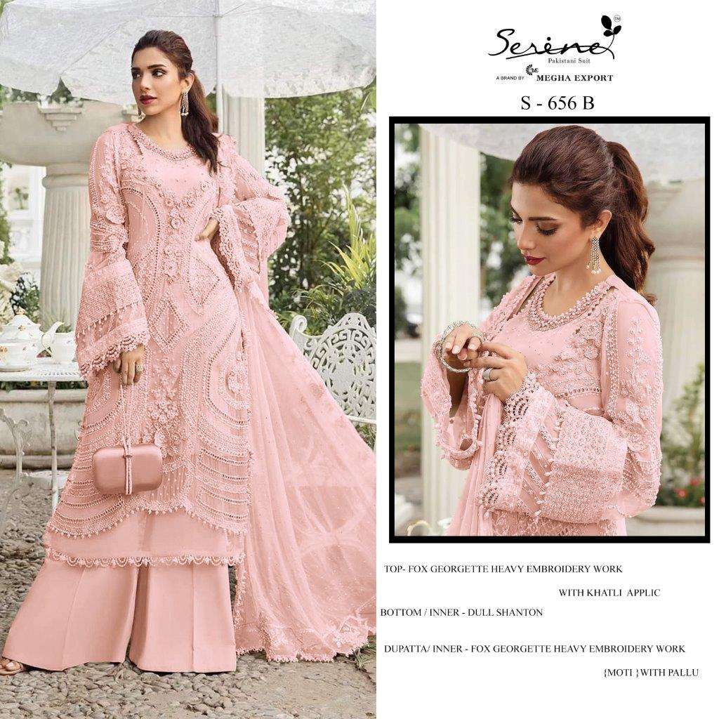 SERENE S-656 COLOURS DESIGNER FAUX GEORGETTE EMBROIDERY PAKISTANI DRESSES-00201