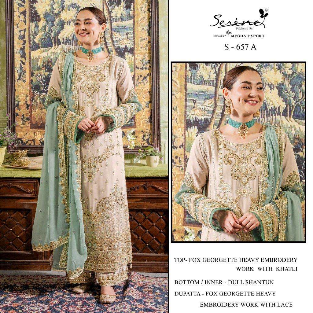 SERENE S-657 COLOURS DESIGNER FAUX GEORGETTE EMBROIDERY PAKISTANI DRESSES-00201