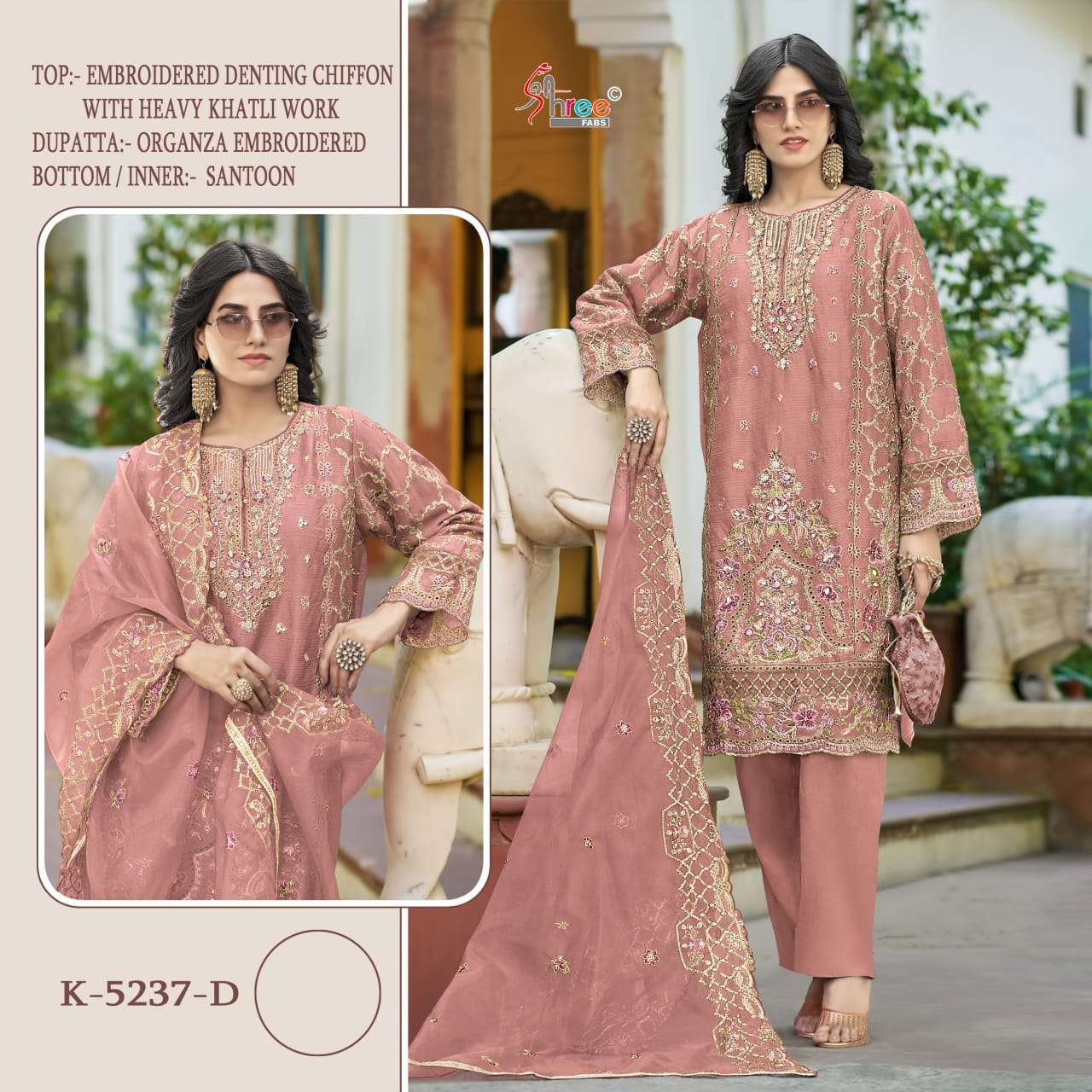 SHREE FABS K-5237 COLOURS DESIGNER CHIFFON EMBROIDERY PAKISTANI DRESSES-00201
