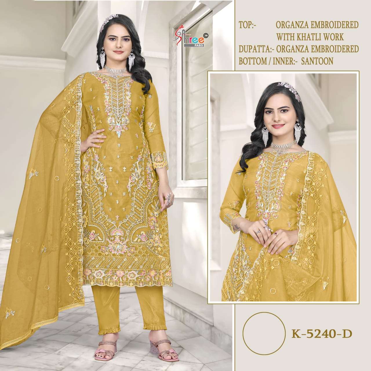 SHREE FABS K-5240 COLOURS DESIGNER ORGANZA EMBROIDERY PAKISTANI DRESSES-00201