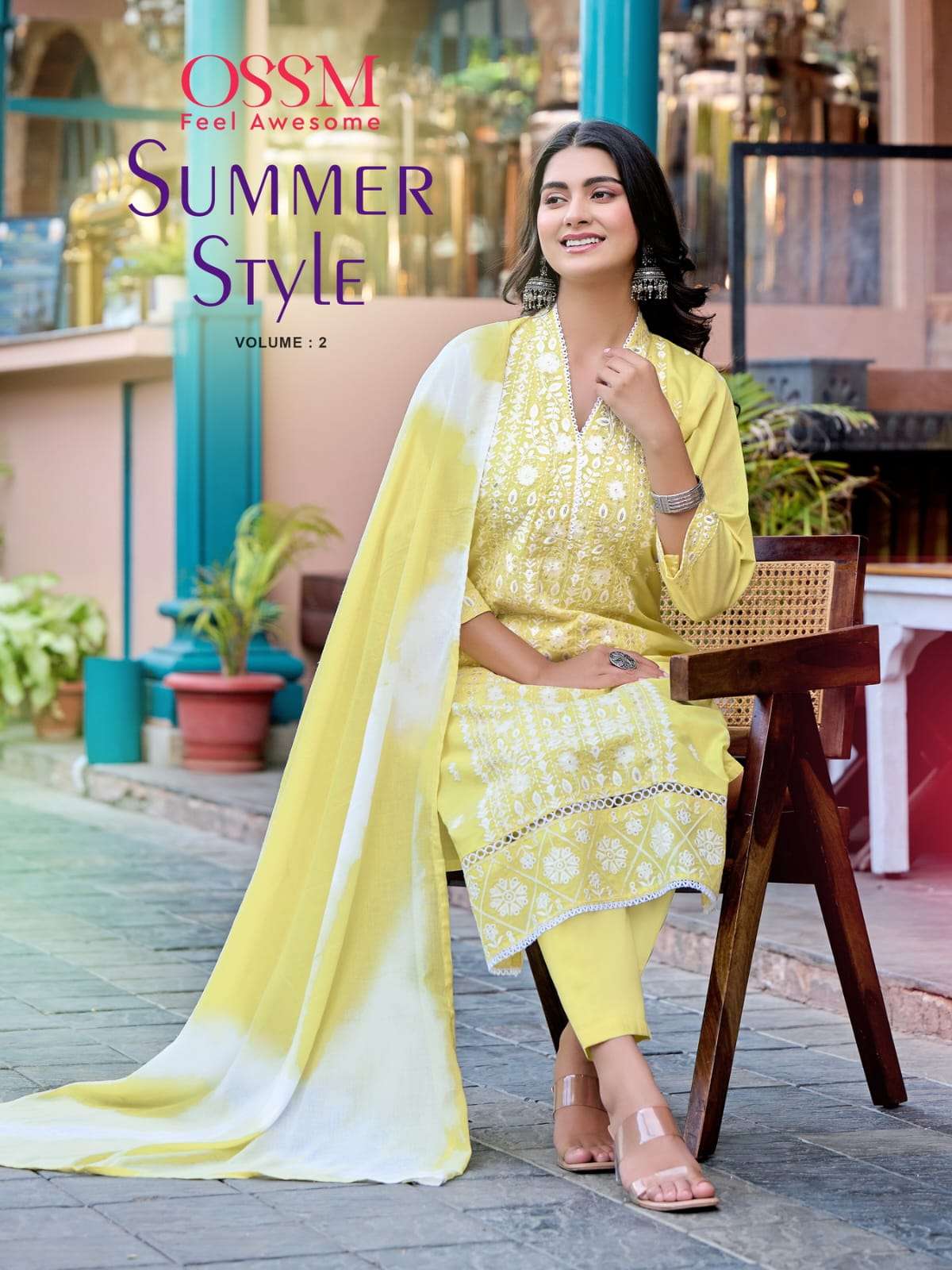 SUMMER STYLE VOL-02 BY OSSM 101 TO 106 SERIES COTTON PRINT EMBROIDERED STITCHED DRESSES-00140