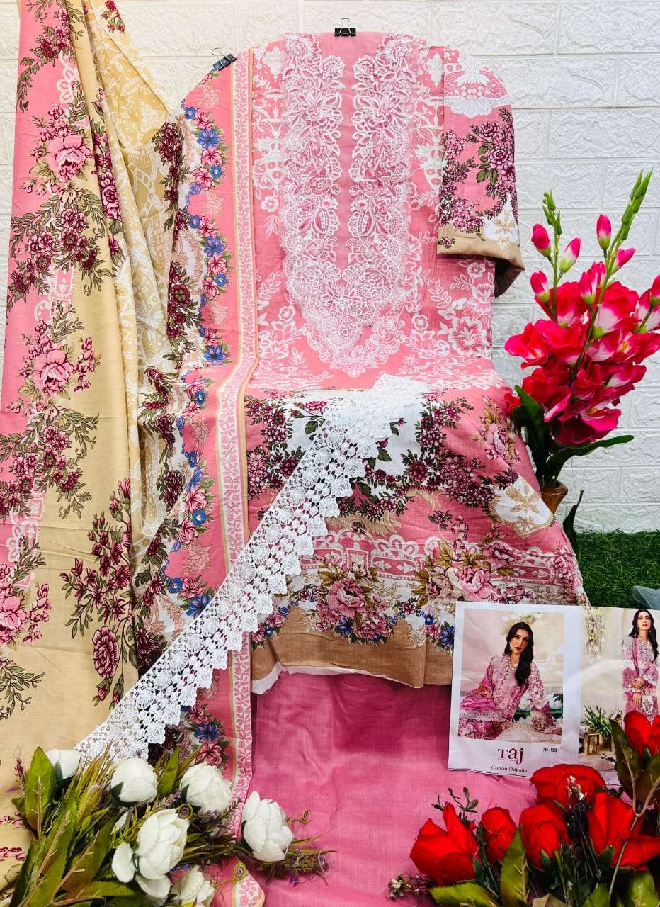 TAJ 589 HIT DESIGN BY TAJ CREATIONS DESIGNER HEAVY COTTON PRINT DRESSES-00071