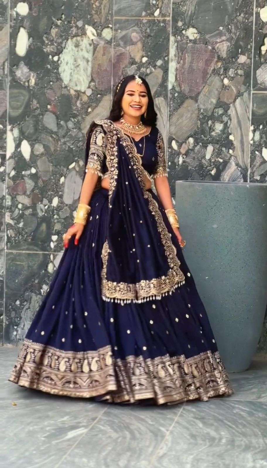 TAPI-240 BY ASLIWHOLESALE DESIGNER FANCY FAUX GEORGETTE THREAD WORK LEHENGAS-00185