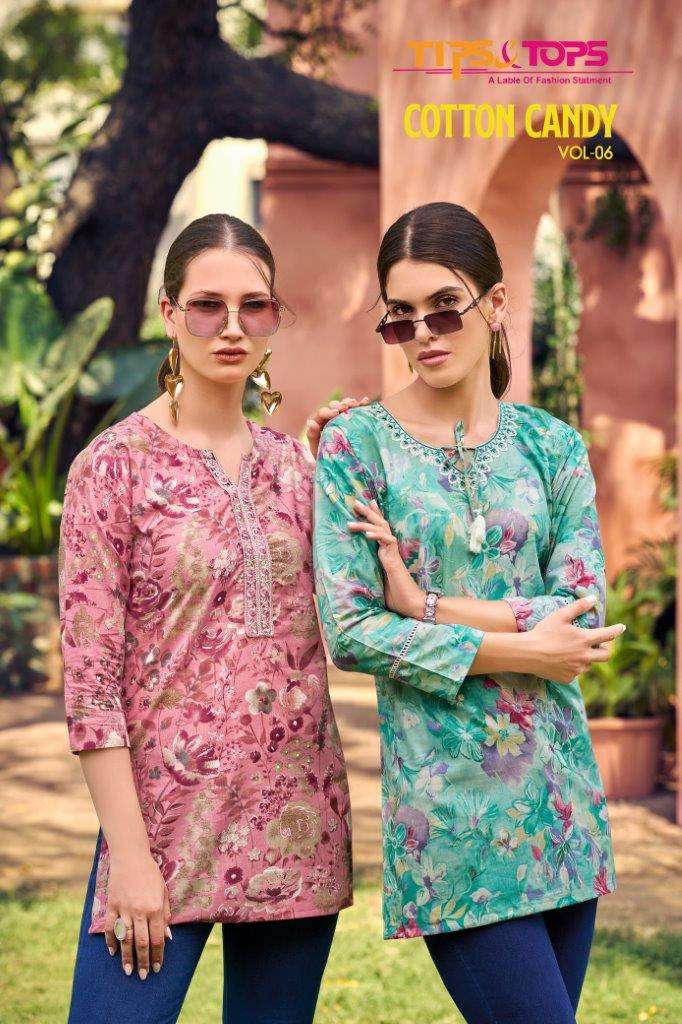 TIPS & TOPS COTTON CANDY VOL-06 1001 TO 1008 SERIES HEAVY COTTON SLUB DRESSES-00140