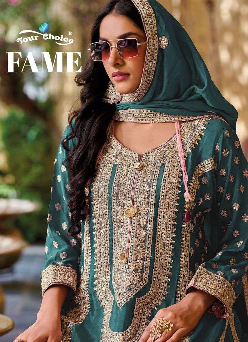 YOUR CHOICE FAME 1001 TO 1003 SERIES HEAVY CHINON PREMIUM HANDWORK DRESSES-00028