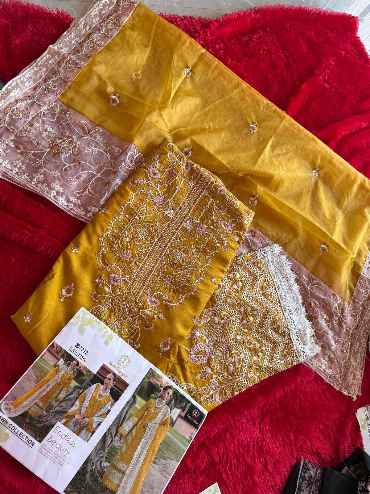 ZIAAZ DESIGNS 771 COLOURS HEAVY LAWN COTTON EMBROIDERED DRESSES-00201