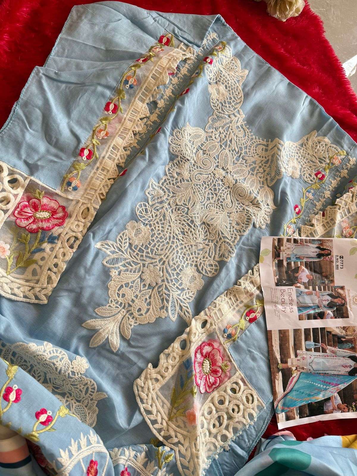 ZIAAZ DESIGNS 880 COLOURS HEAVY CAMBRIC COTTON EMBROIDERED DRESSES-00201