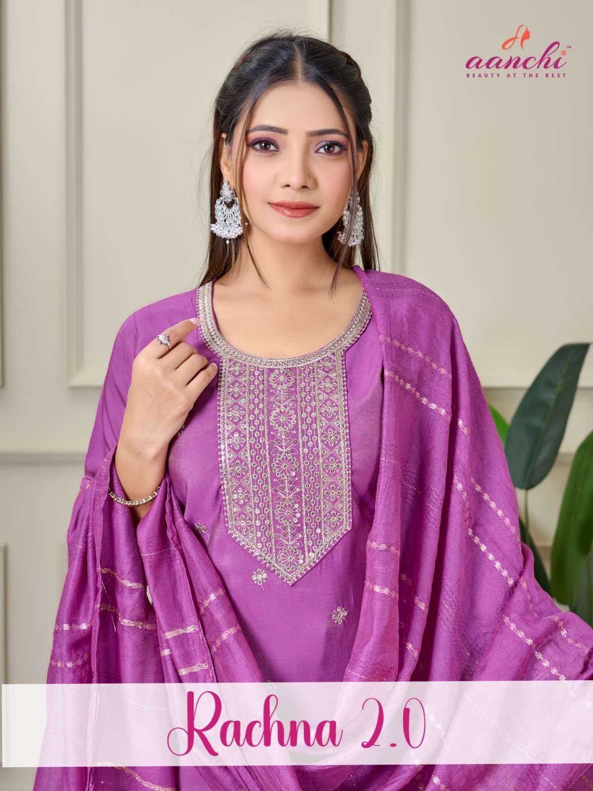 AANCHI RACHNA 2.0 PURE FANCY ROMAN SHIMMER EMBROIDERY DRESSES-00286