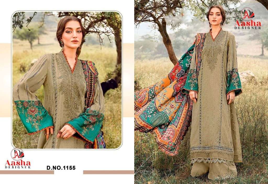 AASHA 1155 COLOUR PURE HEAVY RAYON EMBROIDERY PAKISTANI DRESSES-00062