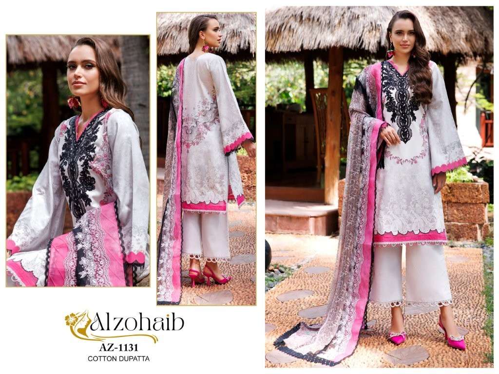 ALZOHAIB AZ-1116-20-21-31 COLOUR PURE COTTON PRINTED PAKISTANI DRESSES-00201