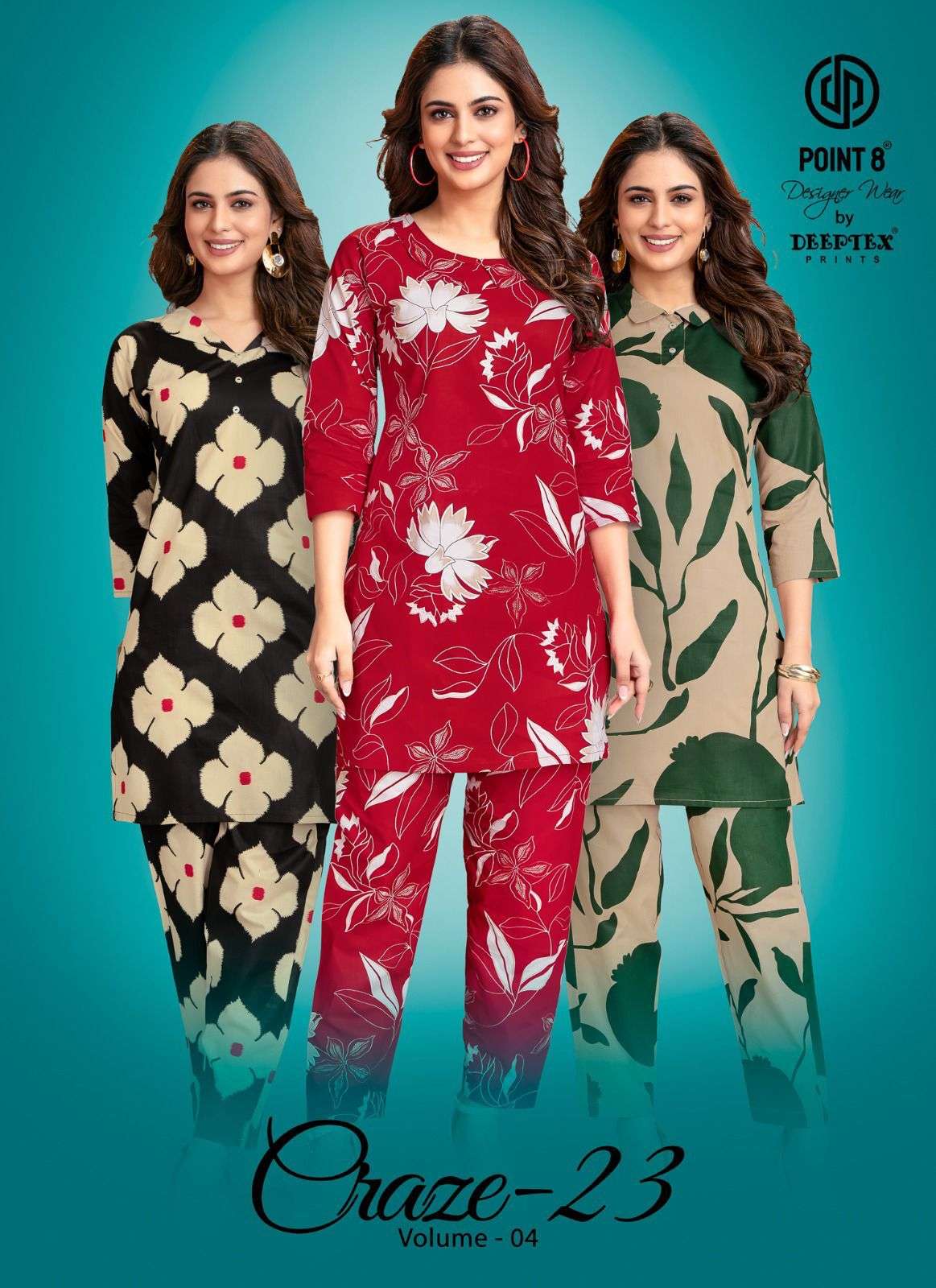 DEEPTEX CRAZE-23 VOL-04 4001 TO 4010 SERIES PURE RAYON PRINTED CO-ORD SET-00062