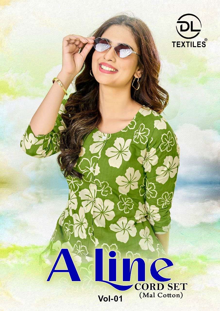 DL TEXTILES A LINE VOL-1 1001 TO 1008 SERIES PURE COTTON PRINTED CO-ORD SET-00015