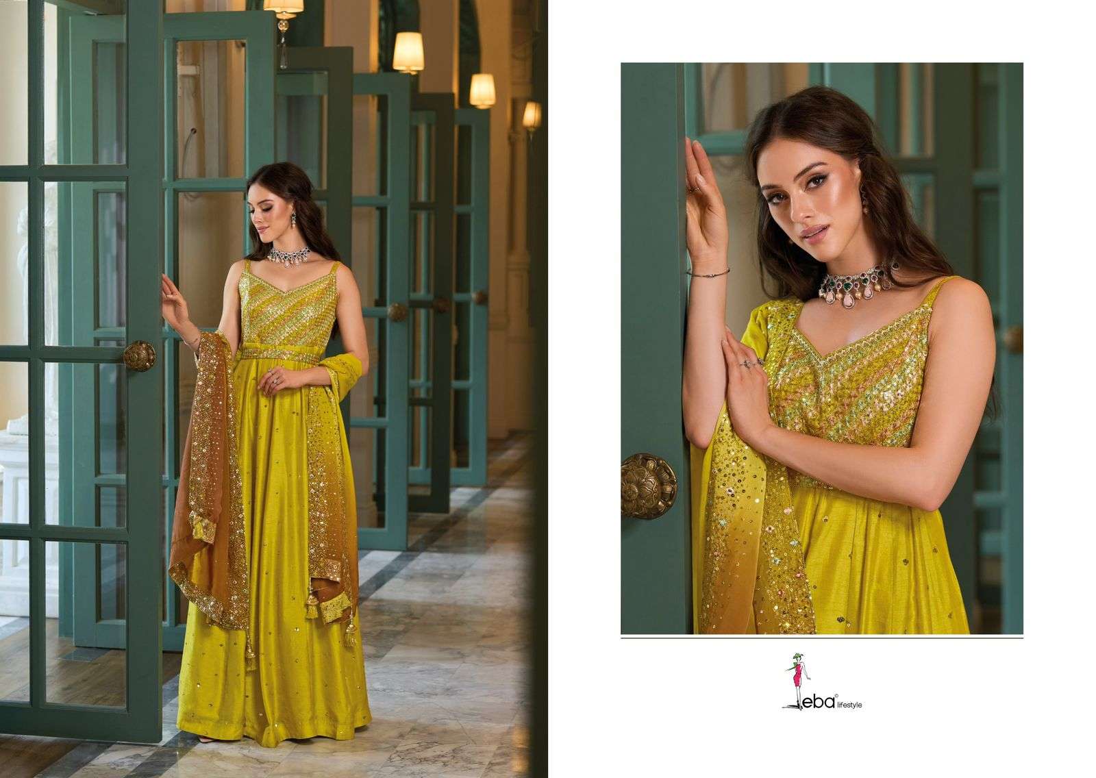 EBA LIFESTYLE ARISHA HEAVY SILK EMBROIDERY DRESS-00289
