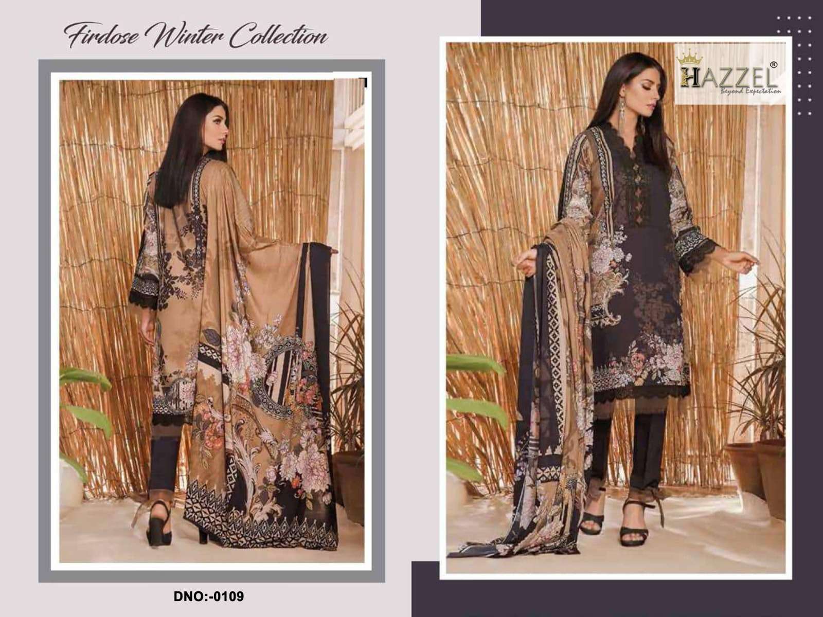 HAZZEL 109 HEAVY EMBROIDERY COTTON PRINTED PAKISTANI DRESS-00071