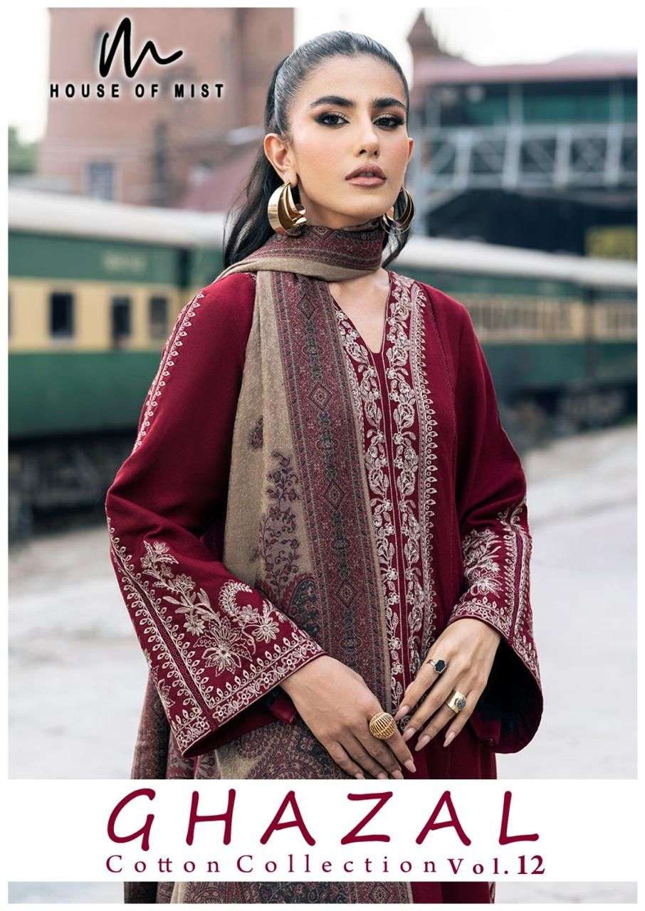 HOUSE OF MIST GHAZAL VOL-12 COLOUR  111 TO 116 SERIES PURE COTTON PRINTED PAKISTANI DRESSES-00062