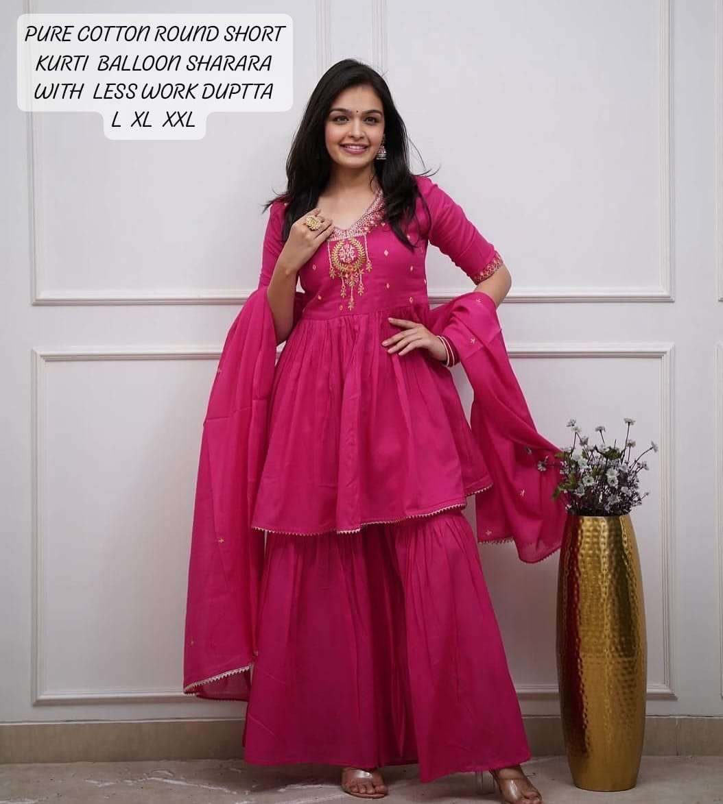 JYOTI VOL-214 BY ASLIWHOLESALE DESIGNER PURE COTTON EMBROIDERY DRESSES-00233