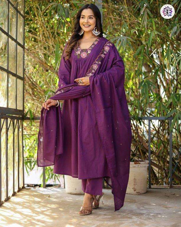 KF-6018 BY ASLIWHOLESALE DESIGNER PURE SOFT RAYON EMBROIDERY DRESSES-00096