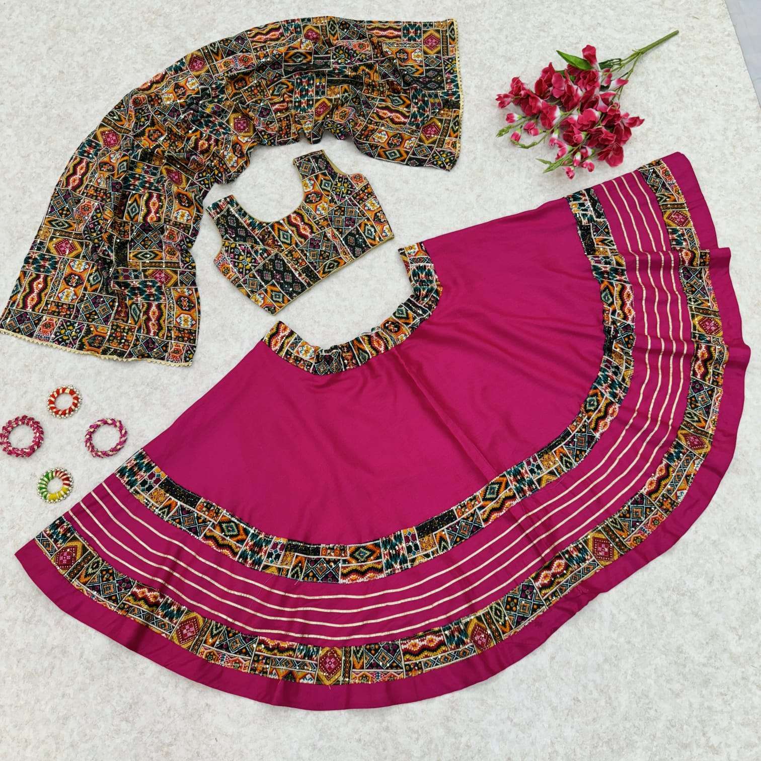 KIDS LEHENGA VOL-2 BY ASLIWHOLESALE DESIGNER PURE RAYON COTTON PRINTED KIDS LEHENGA-00029