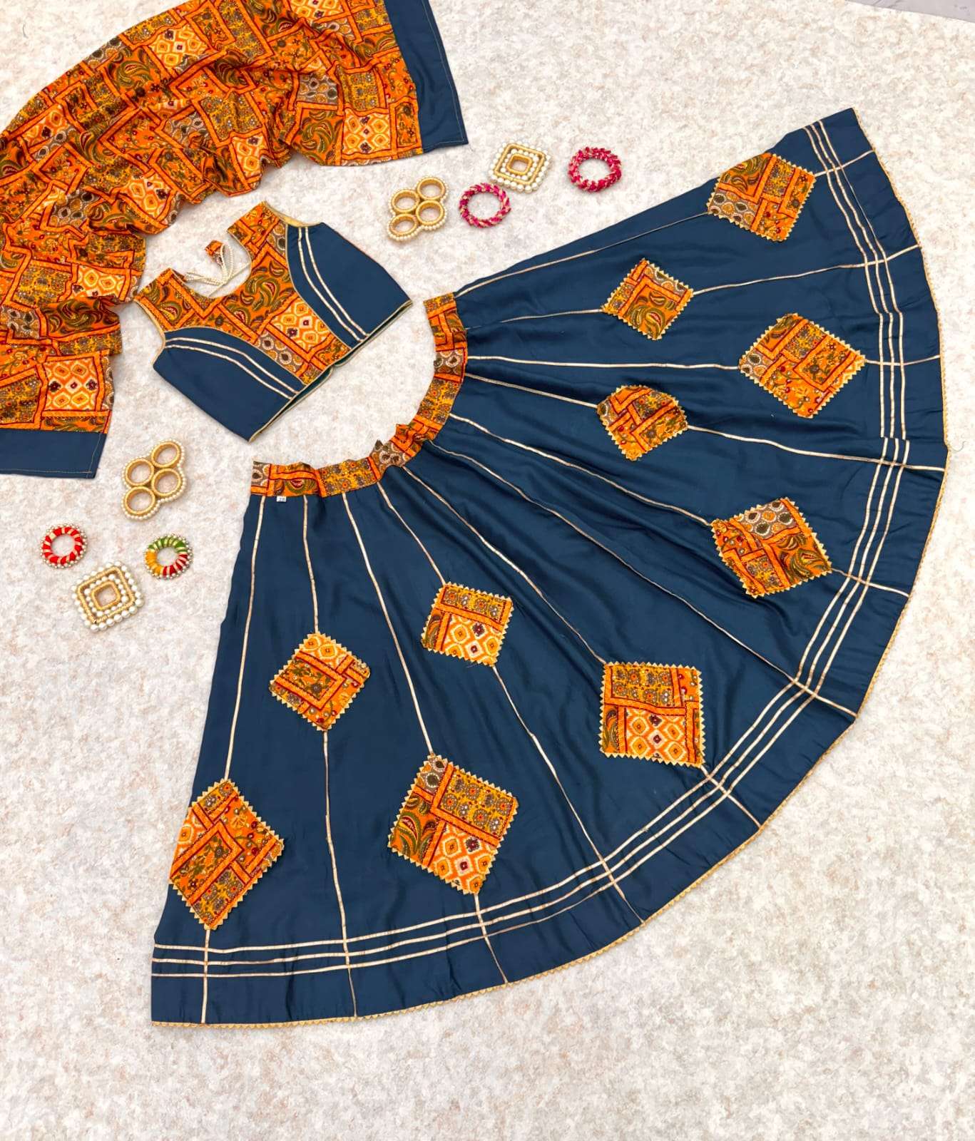 KIDS LEHENGA VOL-5 BY ASLIWHOLESALE DESIGNER PURE RAYON COTTON PRINTED KIDS LEHENGA-00029