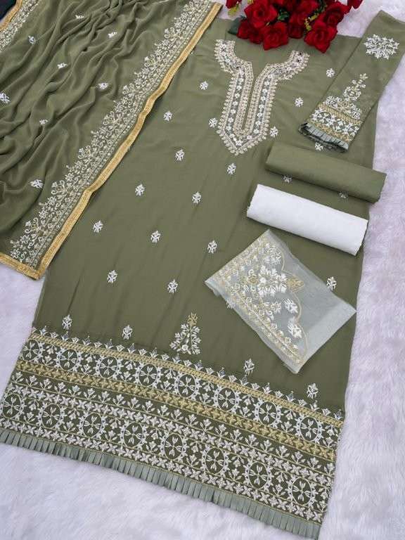 MARYAMS-189 HEAVY EMBROIDERY FAUX GEORGETTE PAKISTANI DRESSES-00104