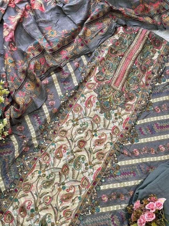 MEHBOOB TEX M-1652 COLOUR HEAVY COTTON PRINTED EMBROIDERY PAKISTANI DRESSES-00071